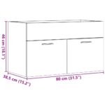 Armoire d'évier Chêne sonoma 80x38,5x46 cm Aggloméré – Image 9