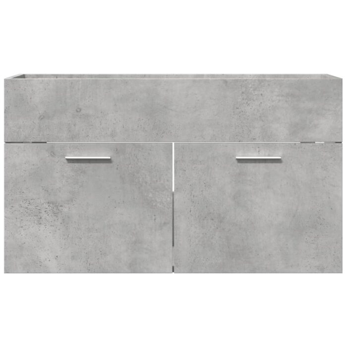 Armoire d'évier Gris béton 80x38,5x46 cm Aggloméré – Image 2