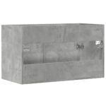 Armoire d'évier Gris béton 80x38,5x46 cm Aggloméré – Image 4
