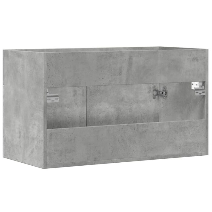 Armoire d'évier Gris béton 80x38,5x46 cm Aggloméré – Image 4