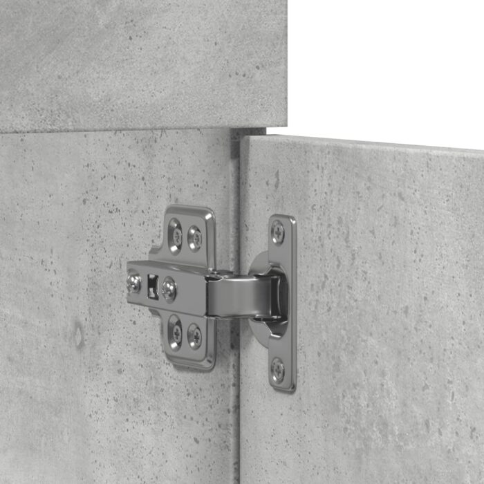 Armoire d'évier Gris béton 80x38,5x46 cm Aggloméré – Image 6