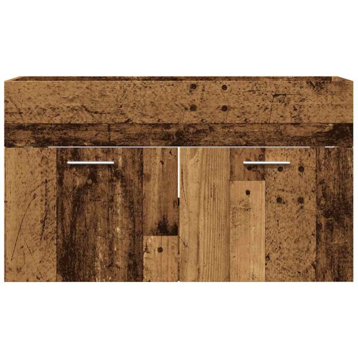 Meuble lavabo de salle de bain vieux bois bois d'ingénierie – Image 2