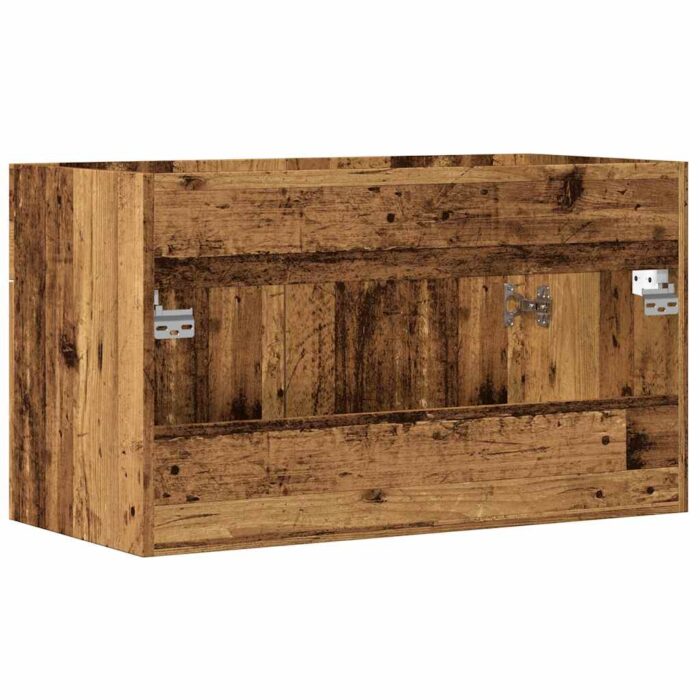 Meuble lavabo de salle de bain vieux bois bois d'ingénierie – Image 4