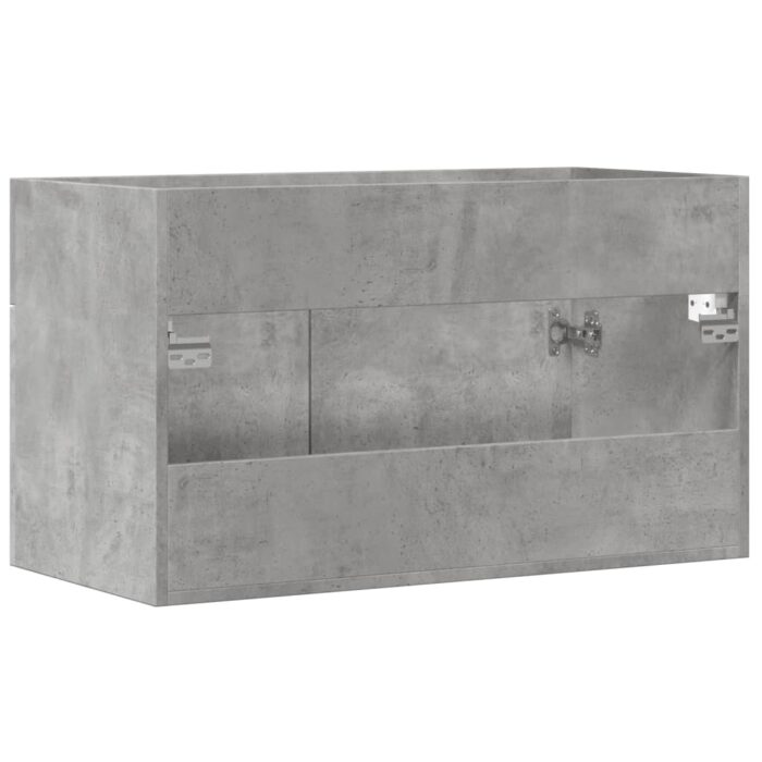 Armoire de lavabo de salle de bain gris béton bois d'ingénierie – Image 4