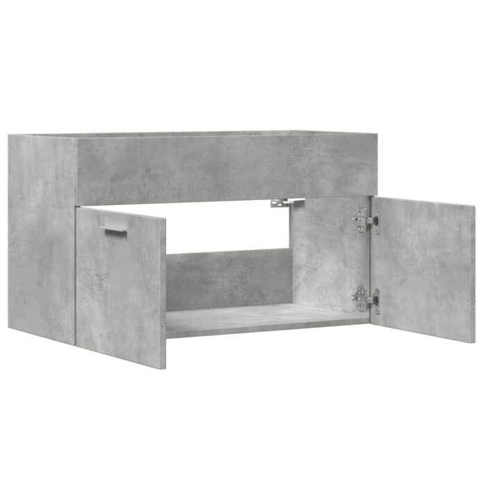 Armoire de lavabo de salle de bain gris béton bois d'ingénierie – Image 5