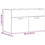 Armoire de lavabo de salle de bain gris béton bois d'ingénierie – Image 9