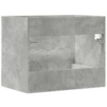 Armoire d'évier Gris béton 60x38,5x48 cm Aggloméré – Image 4