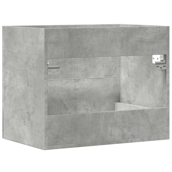Armoire d'évier Gris béton 60x38,5x48 cm Aggloméré – Image 4