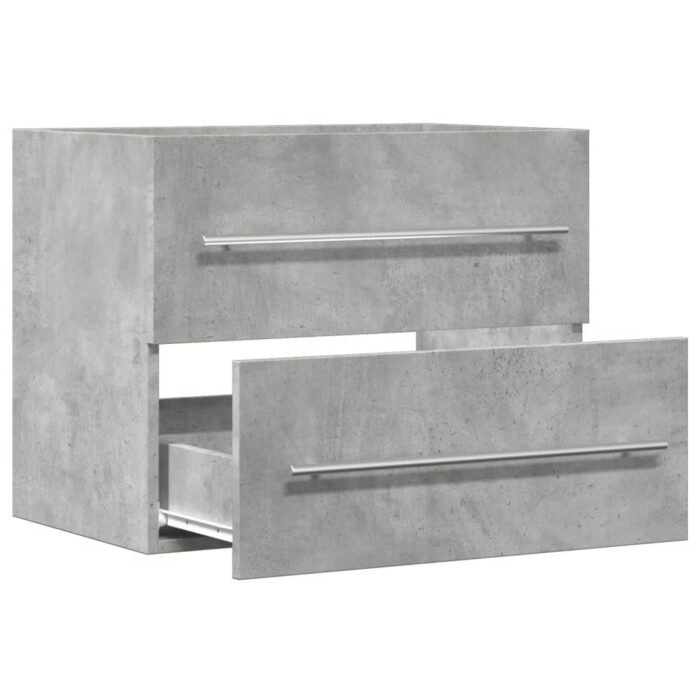 Armoire d'évier Gris béton 60x38,5x48 cm Aggloméré – Image 5