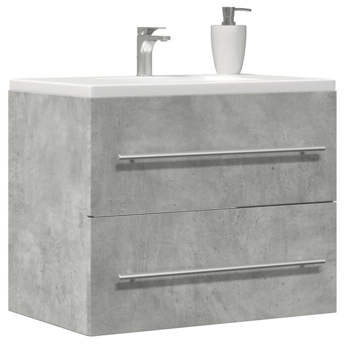 Armoire d'évier Gris béton 60x38,5x48 cm Aggloméré – Image 1