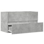 Armoire de salle de bain suspendue gris béton bois d'ingénierie – Image 5