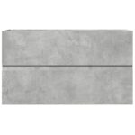 Armoire d'évier Gris béton 90x38,5x45 cm Aggloméré – Image 2