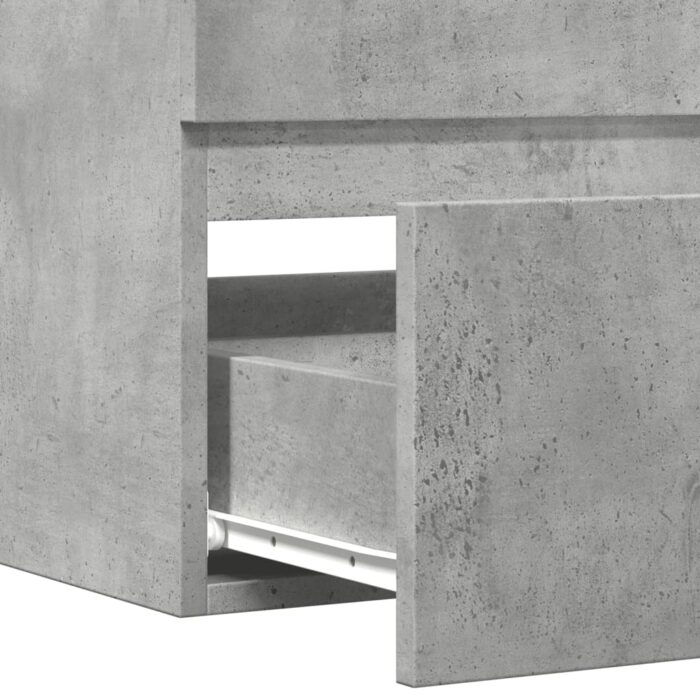 Armoire d'évier Gris béton 90x38,5x45 cm Aggloméré – Image 6