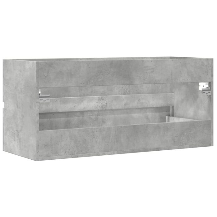 Armoire d'évier Gris béton 100x38,5x45 cm Aggloméré – Image 4