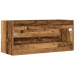 Armoire lavabo vieux bois 100x38,5x45 cm bois d'ingénierie – Image 4