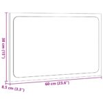 Miroir de salle de bain avec lumière LED vieux bois 60x8,5x38cm – Image 12
