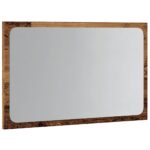 Miroir de salle de bain avec lumière LED vieux bois 60x8,5x38cm – Image 3