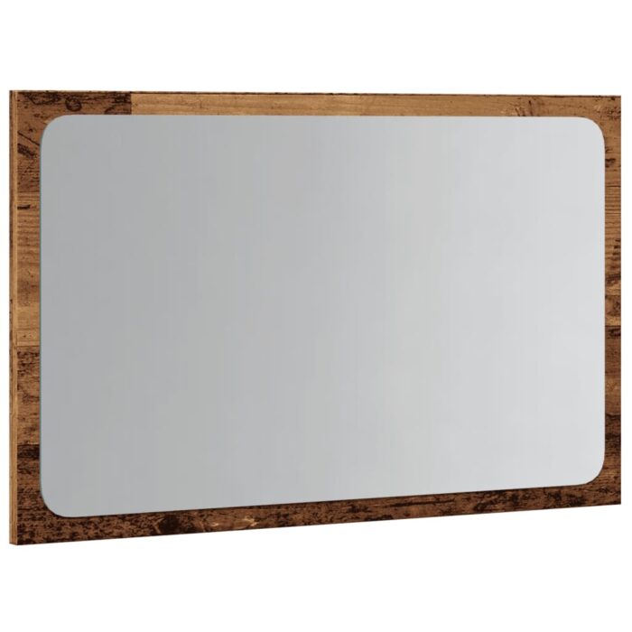 Miroir de salle de bain avec lumière LED vieux bois 60x8,5x38cm – Image 3
