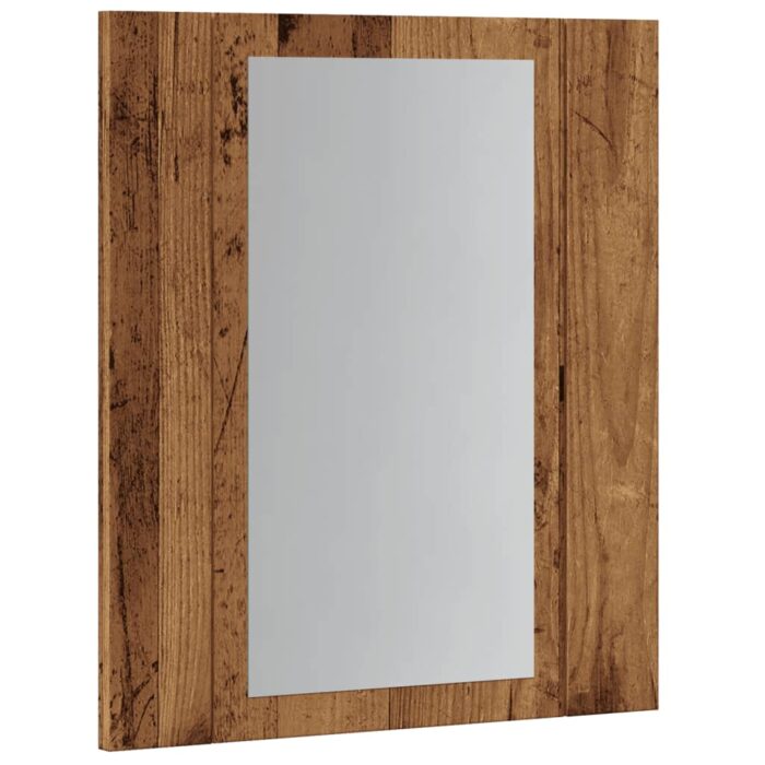 Armoire de salle de bain à miroir LED vieux bois 40x12x45 cm – Image 4