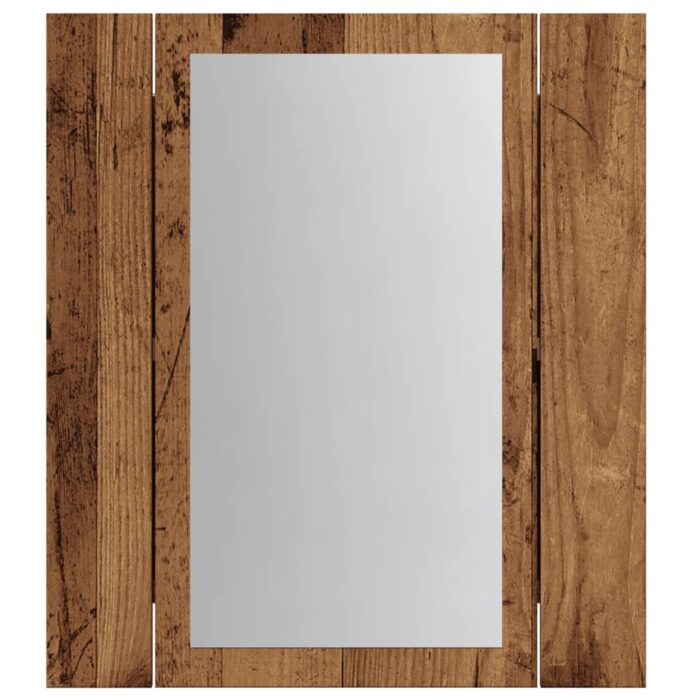 Armoire de salle de bain à miroir LED vieux bois 40x12x45 cm – Image 5