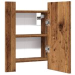 Armoire de salle de bain à miroir LED vieux bois 40x12x45 cm – Image 6