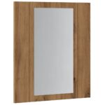 Armoire de salle de bain miroir LED chêne artisanal 40x12x45 cm – Image 4