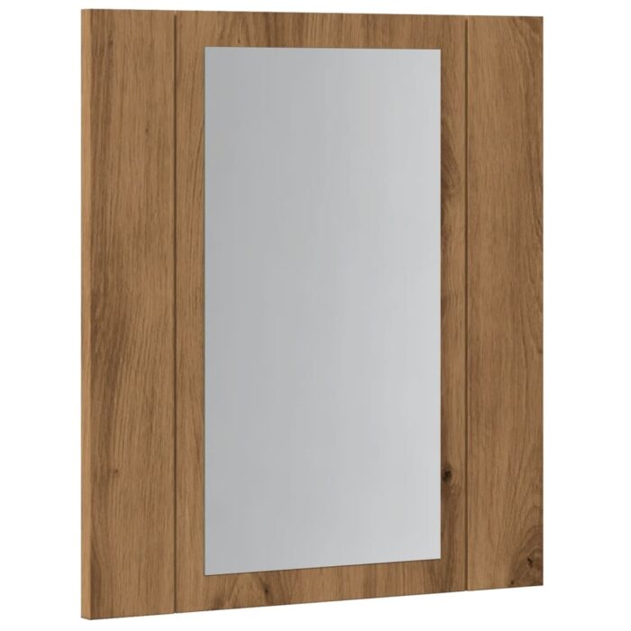 Armoire de salle de bain miroir LED chêne artisanal 40x12x45 cm – Image 4