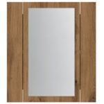 Armoire de salle de bain miroir LED chêne artisanal 40x12x45 cm – Image 5
