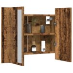 Armoire à miroir LED vieux bois 60x12x45 cm bois d'ingénierie – Image 3