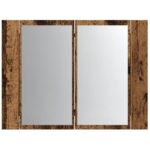 Armoire à miroir LED vieux bois 60x12x45 cm bois d'ingénierie – Image 5