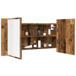 Armoire à miroir LED vieux bois 90x12x45 cm bois d'ingénierie – Image 3