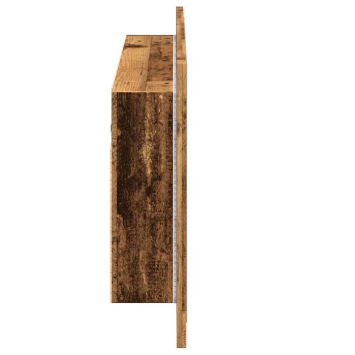 Armoire à miroir LED vieux bois 90x12x45 cm bois d'ingénierie – Image 6
