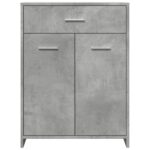 Armoire de salle de bain Gris béton 60x33x80 cm Aggloméré – Image 2