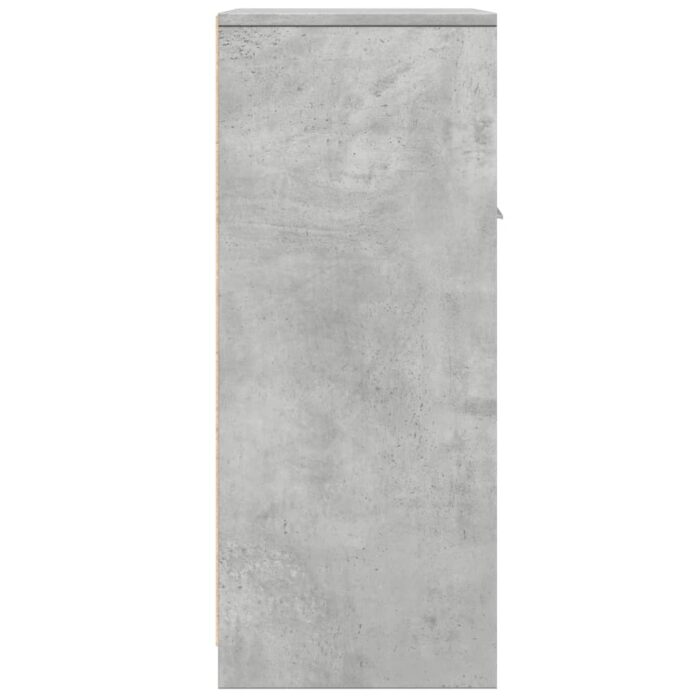 Armoire de salle de bain Gris béton 60x33x80 cm Aggloméré – Image 3
