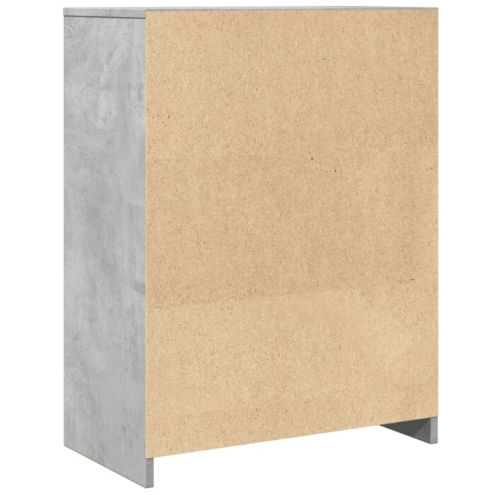 Armoire de salle de bain Gris béton 60x33x80 cm Aggloméré – Image 4