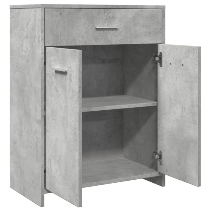 Armoire de salle de bain Gris béton 60x33x80 cm Aggloméré – Image 5