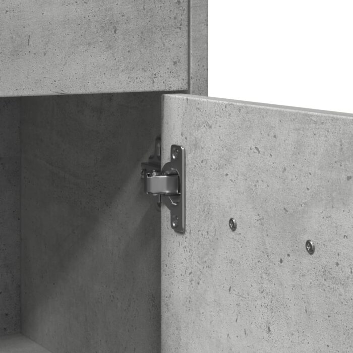 Armoire de salle de bain Gris béton 60x33x80 cm Aggloméré – Image 6