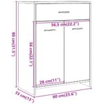 Armoire de salle de bain Gris béton 60x33x80 cm Aggloméré – Image 8