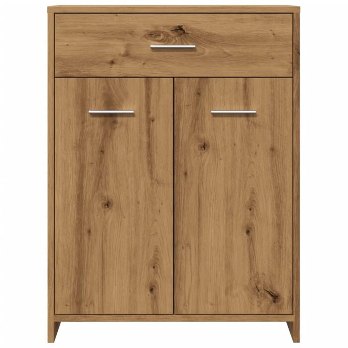 Armoire de salle de bain chêne artisanal 60x33x80 cm – Image 2