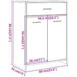 Armoire de salle de bain chêne artisanal 60x33x80 cm – Image 8
