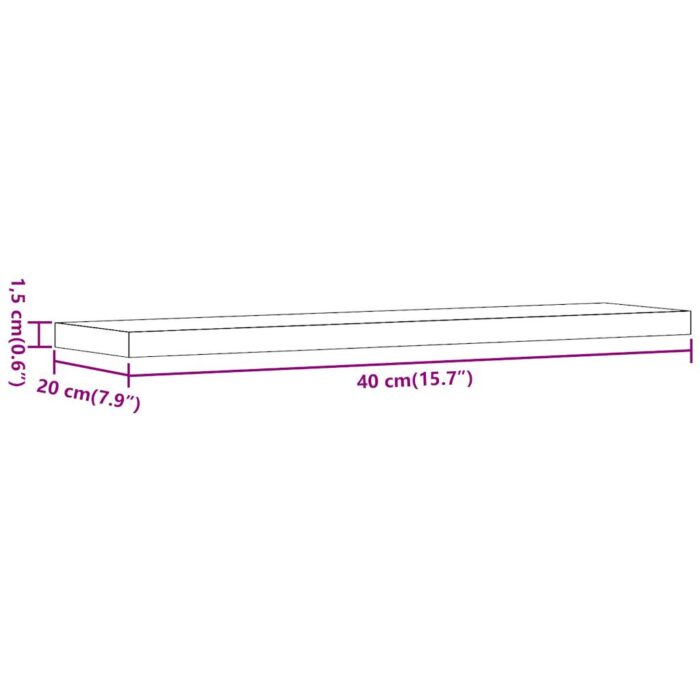 Étagères murales 4 pcs vieux bois 40x20x1,5cm bois d'ingénierie – Image 7