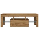 Meuble TV avec lumières LED chêne artisanal bois d'ingénierie – Image 5