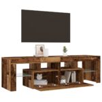 Meuble TV avec lumières LED vieux bois bois d'ingénierie – Image 3