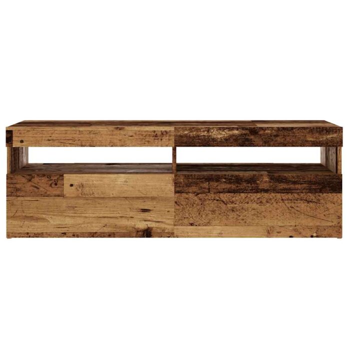 Meuble TV avec lumières LED vieux bois bois d'ingénierie – Image 5