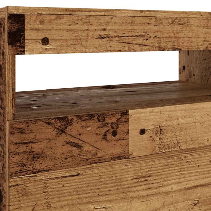 Meuble TV avec lumières LED vieux bois bois d'ingénierie – Image 9