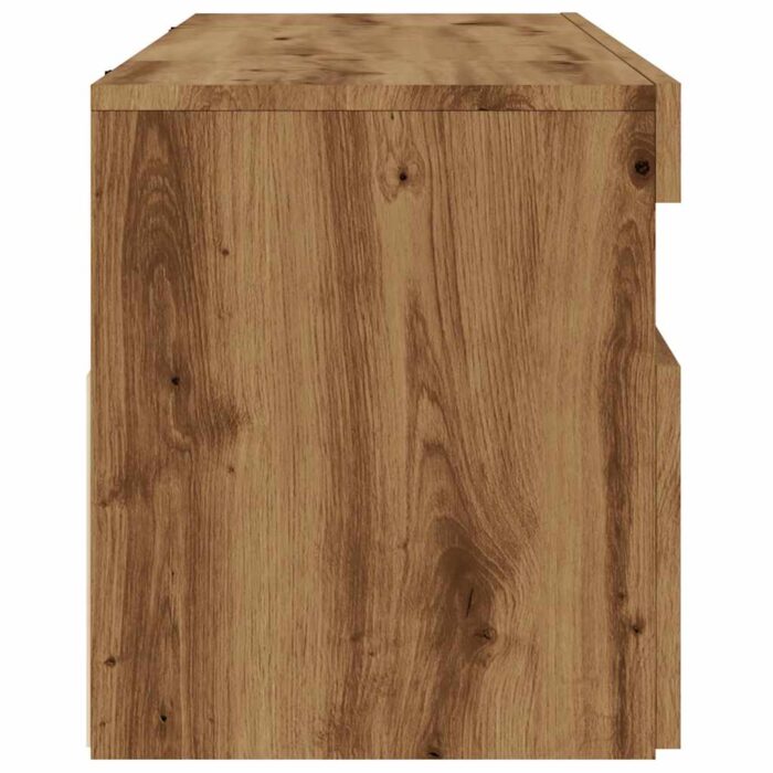 Meuble TV avec lumières LED chêne artisanal bois d'ingénierie – Image 6