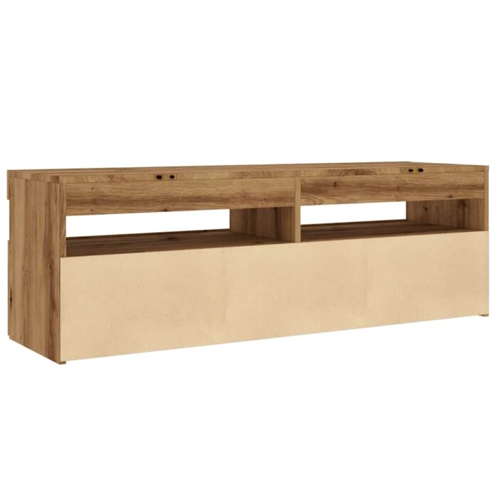 Meuble TV avec lumières LED chêne artisanal bois d'ingénierie – Image 7