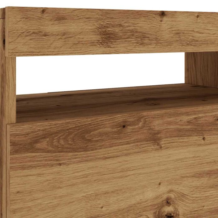 Meuble TV avec lumières LED chêne artisanal bois d'ingénierie – Image 9