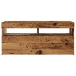 Meuble TV avec lumières LED vieux bois bois d'ingénierie – Image 5