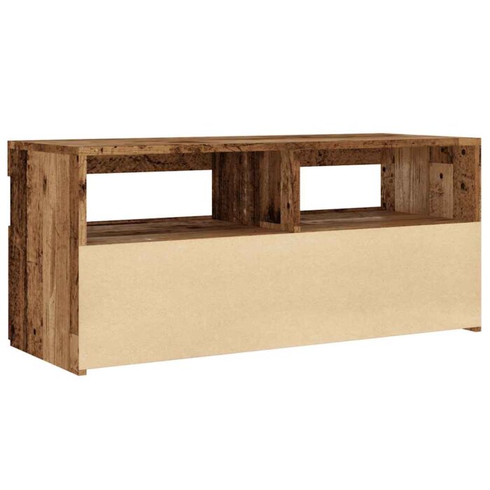 Meuble TV avec lumières LED vieux bois bois d'ingénierie – Image 7